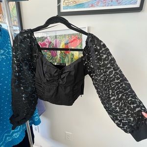 Off the shoulder black top